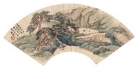 顾麟士 1916年作 山水 扇面镜心